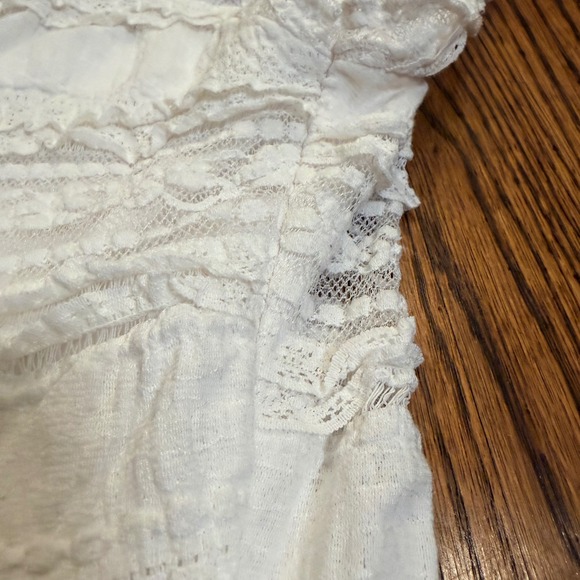 Good Days Project White Lace Tiered V-Neck Cap Sleeve Top Size XL - Picture 6 of 8